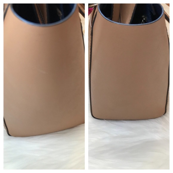 Tory Burch Small Parker Leather Tote Cardamom Navy - Picture 5 of 8